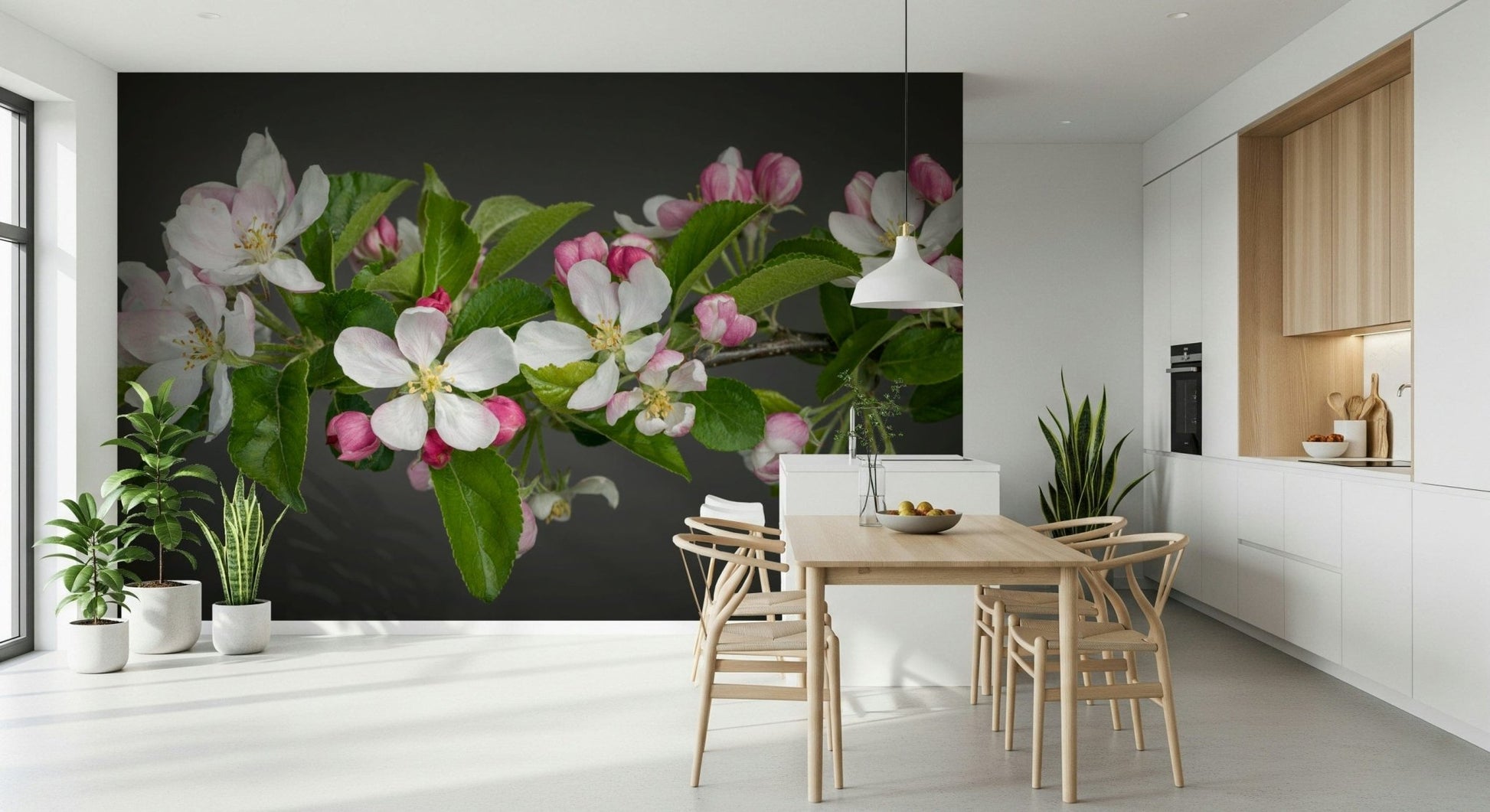 Apple Blossom Charm wallpaper close-up of light pink blossoms.