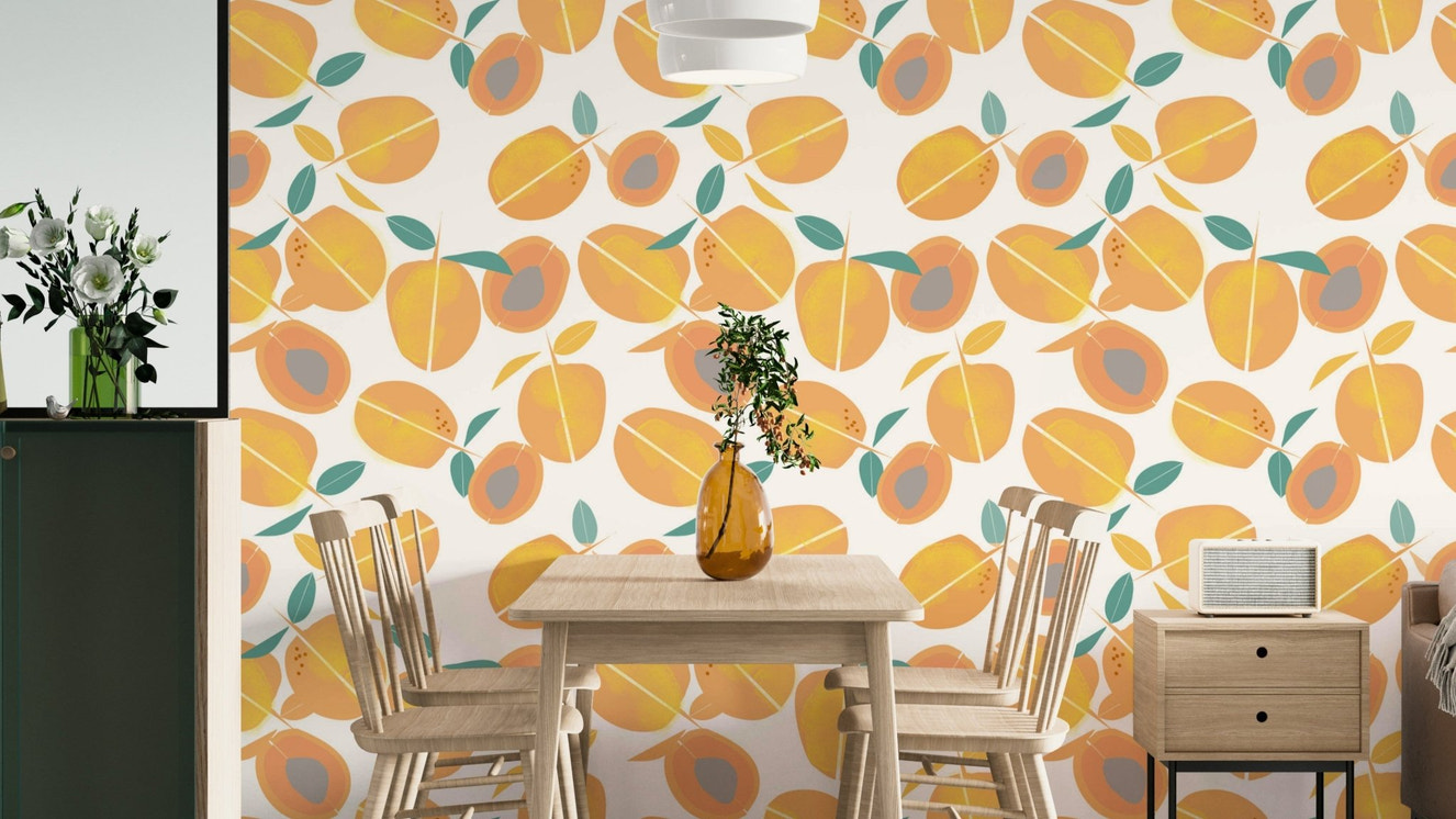 Natural fruit-themed wall mural
