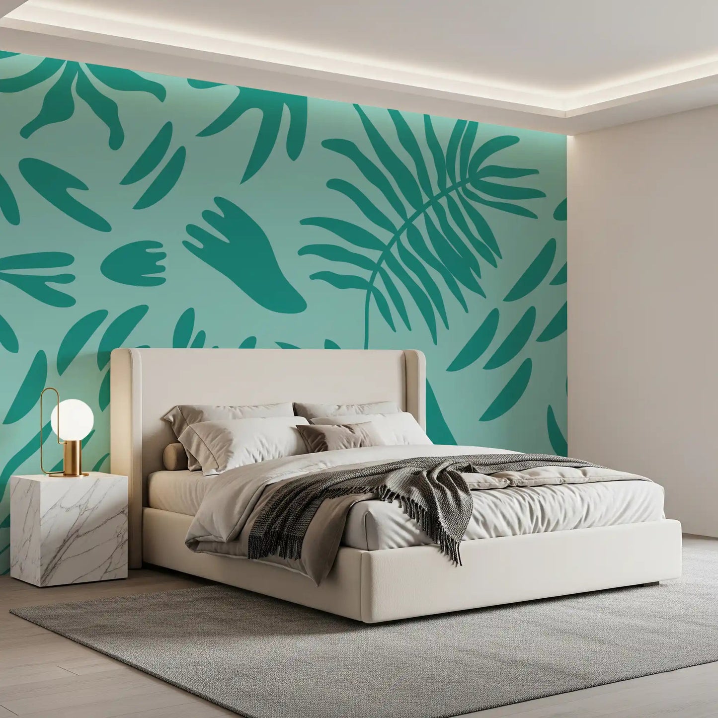 Aqua Botanical Flow Wall MuralGD9154