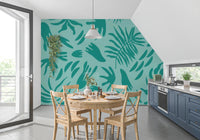 Aqua Botanical Flow Wall MuralGD9154
