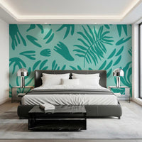 Aqua Botanical Flow Wall MuralGD9154