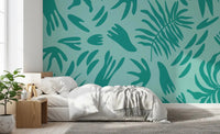 Aqua Botanical Flow Wall MuralGD9154