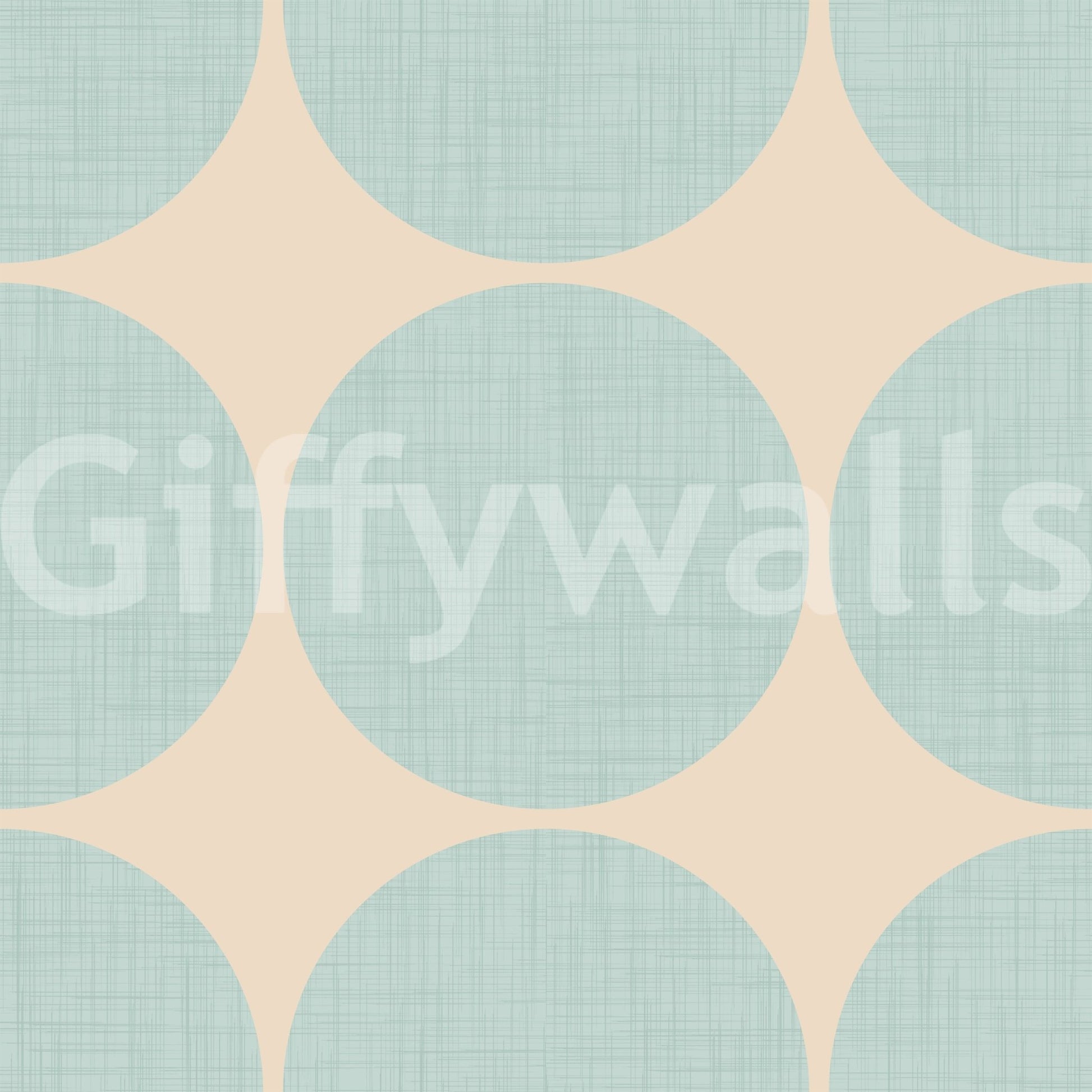 Aqua Dot Swirl Wallpaper Warp weft discs, gorgeous wall art.