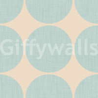 Aqua Dot Swirl Wallpaper Warp weft discs, gorgeous wall art.