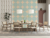 Periwinkle Aqua Dot Swirl Wallpaper Mint weave wall covering, serene.