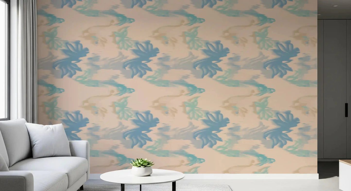 Aqua Drift Abstract wallpaper showing light blue tones and organic flow, GD9260