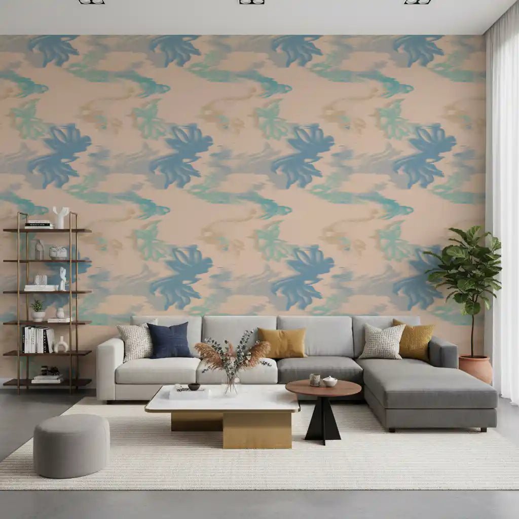 Abstract aqua wallpaper featuring Aqua Drift smooth layered texture, GD9260