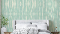 Ocean-inspired wallpaper in aqua shades

