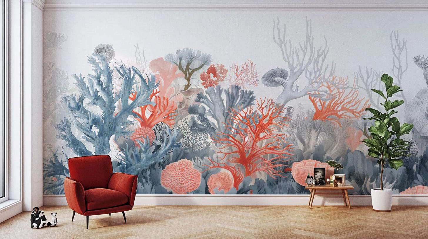 Tropical fish and reef wall mural