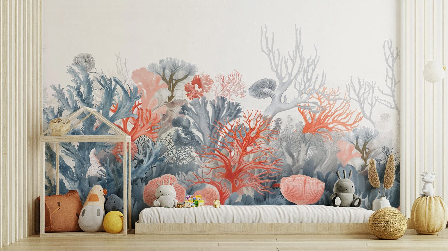Colorful sea creatures and coral design