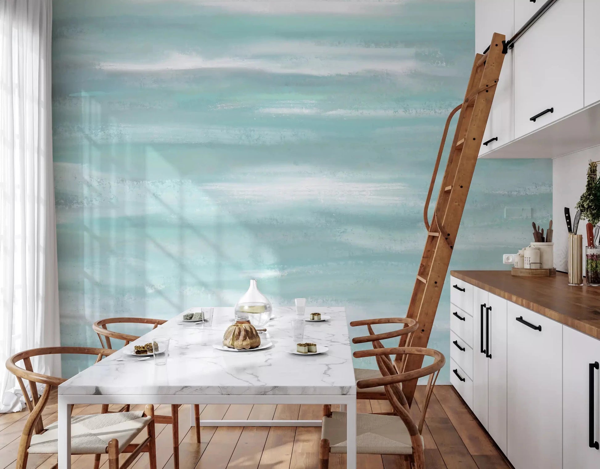 Aqua Horizon Strokes Wall MuralGD9537