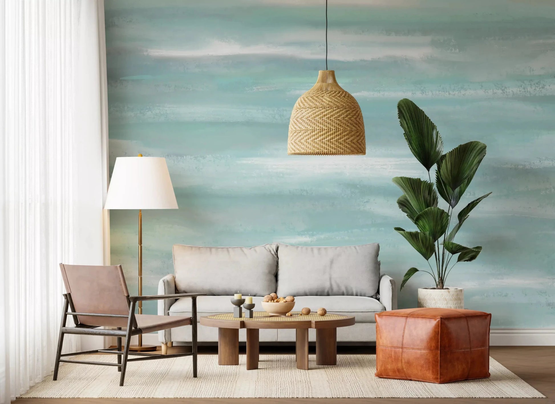 Aqua Horizon Strokes Wall MuralGD9537