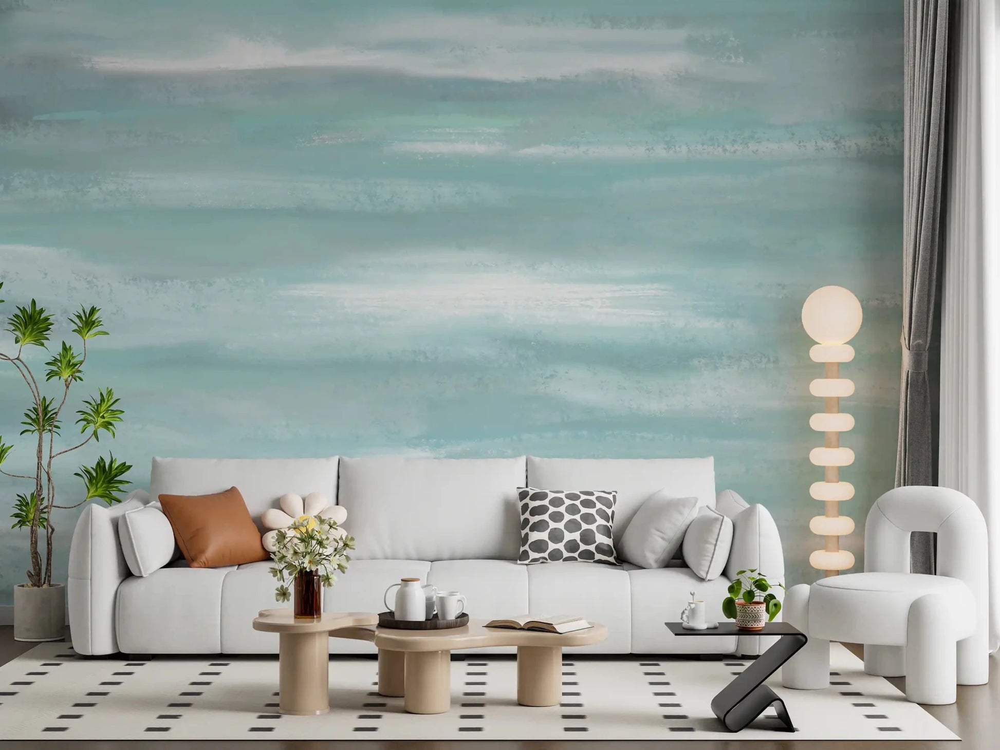 Aqua Horizon Strokes Wall MuralGD9537