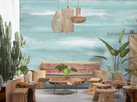 Aqua Horizon Strokes Wall MuralGD9537