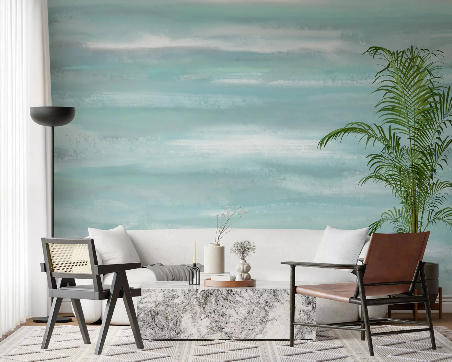 Aqua Horizon Strokes Wall MuralGD9537