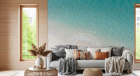 Aqua Shoreline Bliss wall mural with gentle wave texture