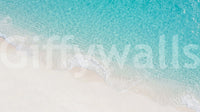 Aqua Shoreline Bliss wall mural with clean coastal pattern
