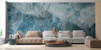 Aqua Stone Cracked Texture Wallpaper Mural - Giffywalls
