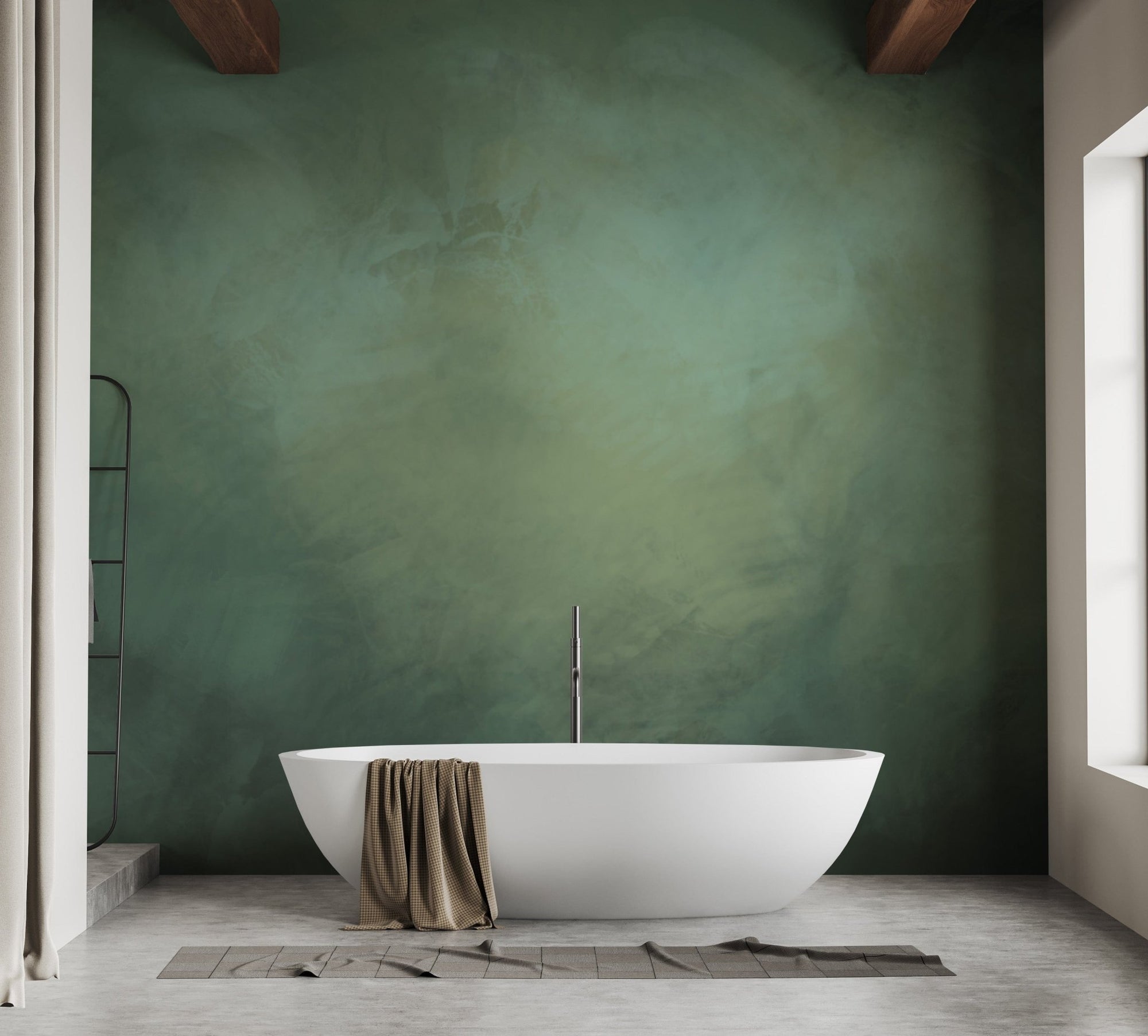 Luxurious aqua stone marble wallpaper mural for bathroom walls., B342