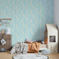 An artistic tiger print mural on luxury wallpaper., GD4825