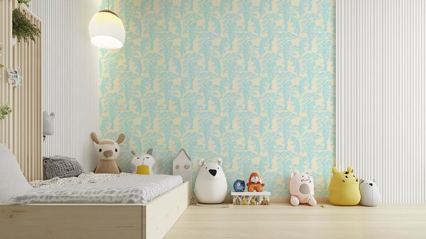 A contemplative exotic tree wallpaper mural for a feature wall., GD4825
