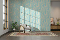 A classic tiger stripe wallpaper for walls with an aqua theme., GD4825