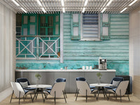 Vintage wall mural with classic window view

