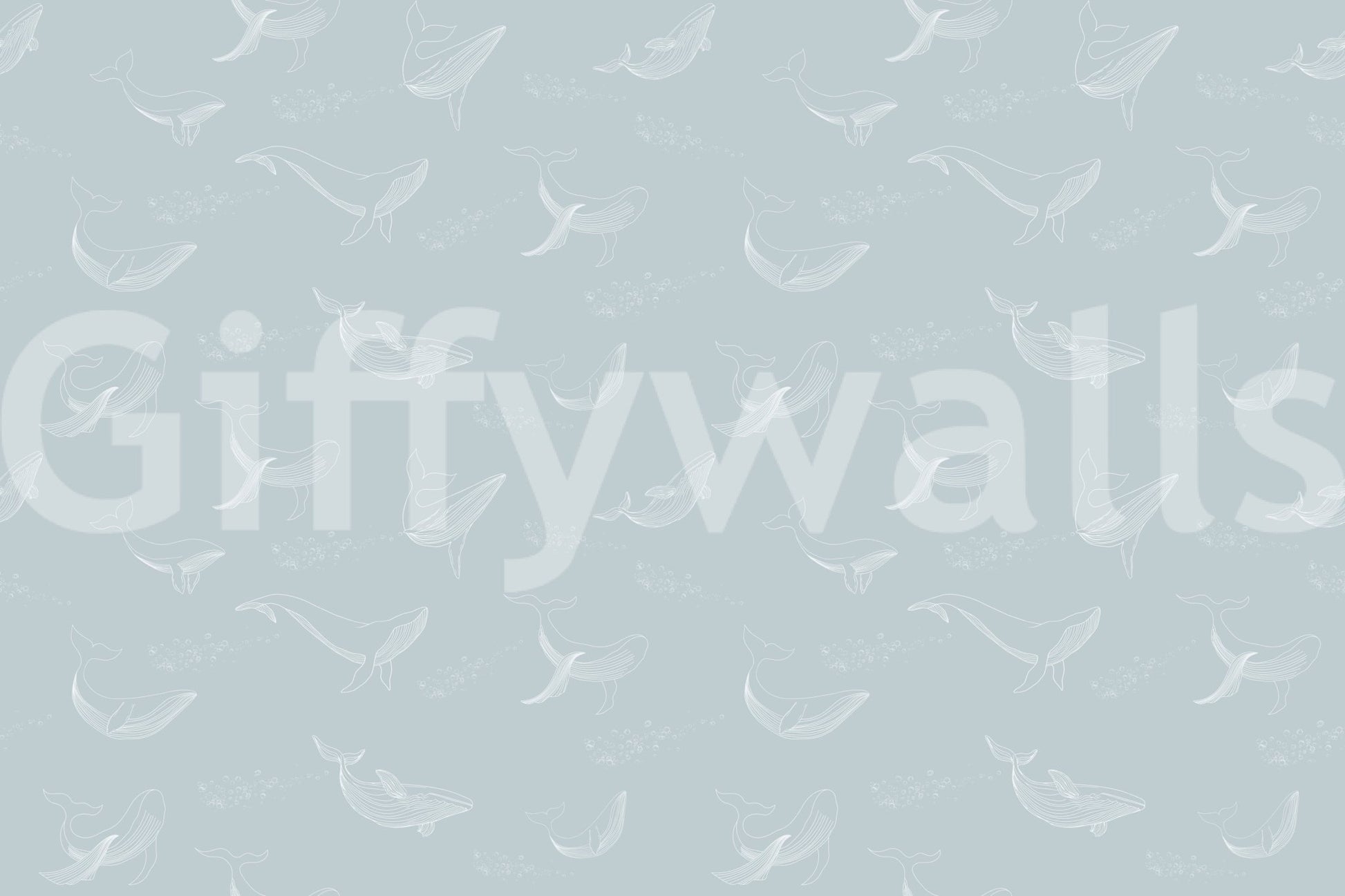 Aqua Whale Dreams wall mural with aquatic patterns for a master suite.