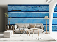 Coastal theme Aqua Wood Wall Wall Mural paneling print.