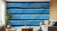 Weathered blue Aqua Wood Wall Wall Mural detail.