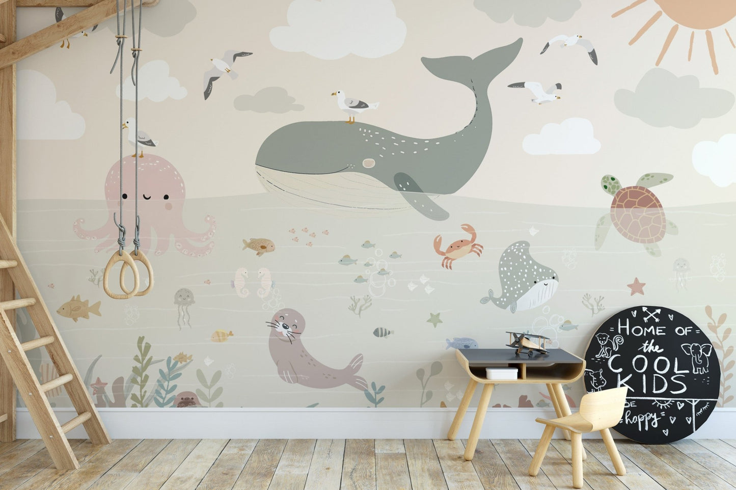 Ocean adventure nursery wall mural
