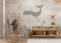 Underwater animal friends wall mural
