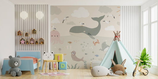 Ocean-themed wallpaper for kids' rooms
