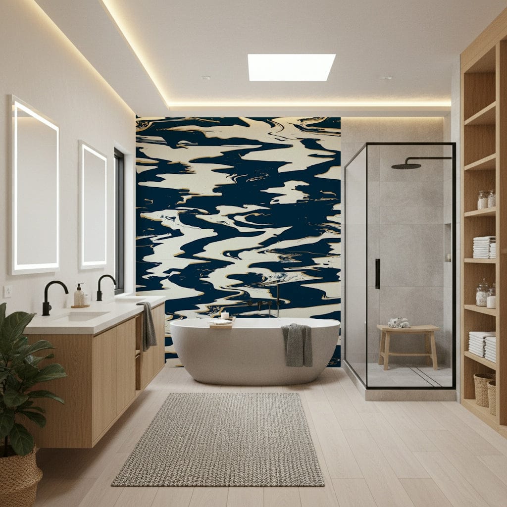 A beautiful abstract fluid wallpaper mural with water-like texture., GD5396