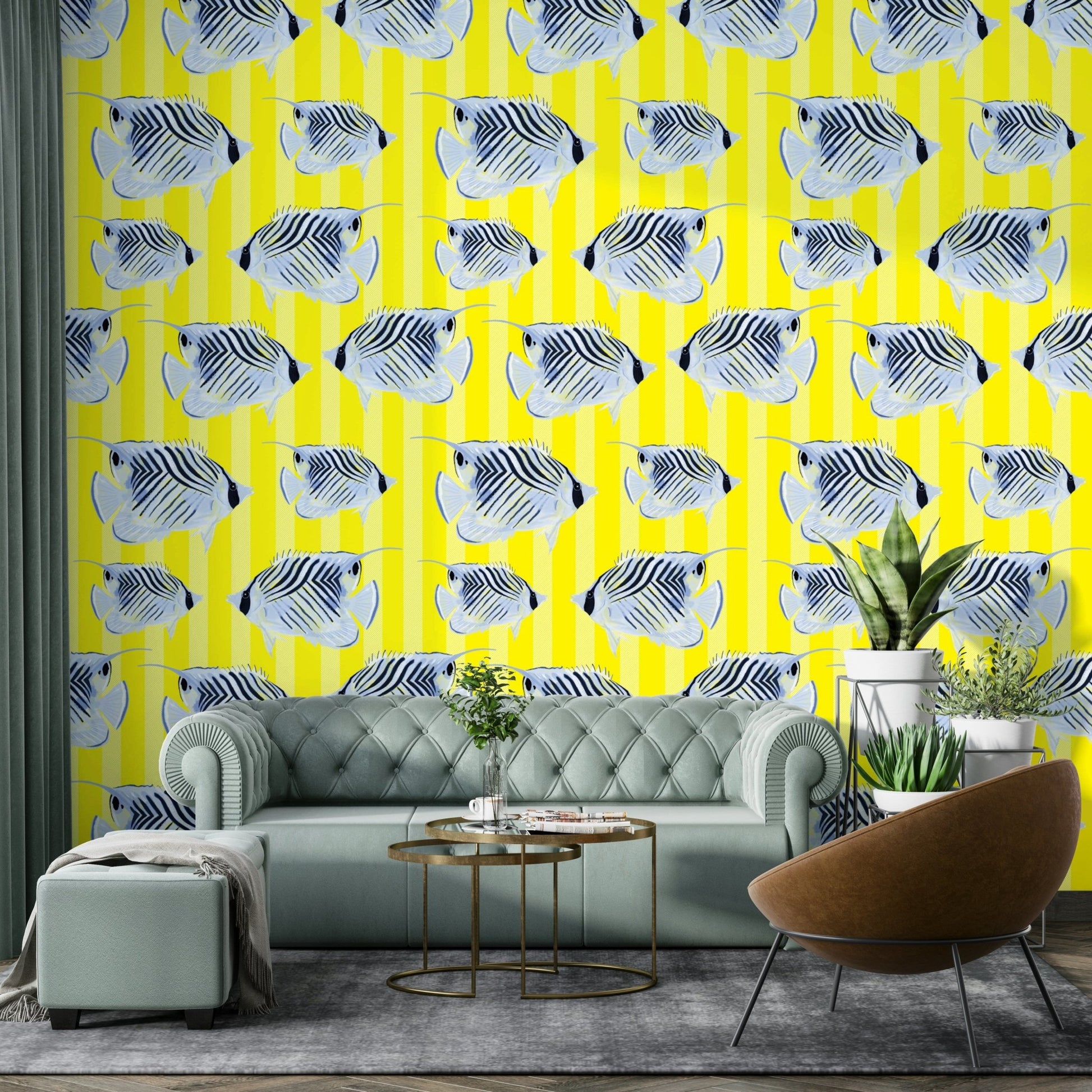 Soft blue tones in Aquaria wallpaper for peaceful vibes

