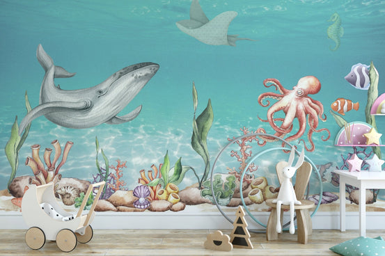 Aquatic Harmony Wallpaper Mural, C145