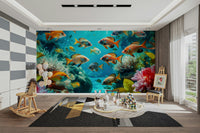 Calm and peaceful ocean mural for mindful living

