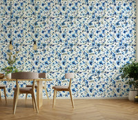 Green leaves and blue flowers GD760

