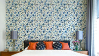 Blue floral watercolor wallpaper GD760

