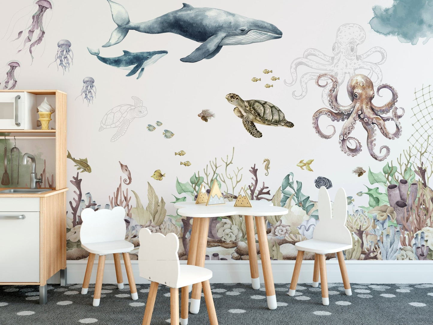 Deep sea animals wallpaper for rooms

