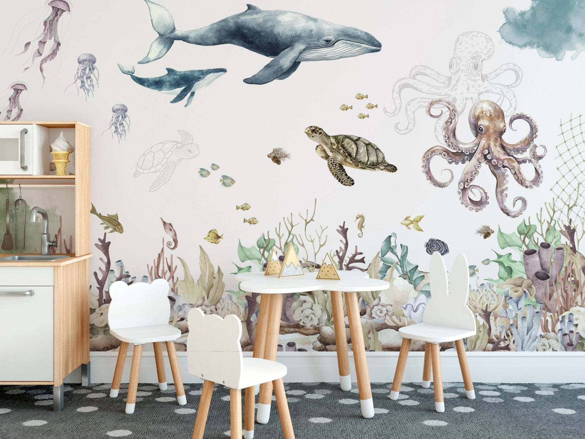 Deep sea animals wallpaper for rooms
