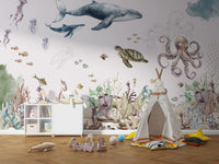 Marine life wallpaper for interiors
