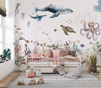 Tropical ocean theme wall covering
