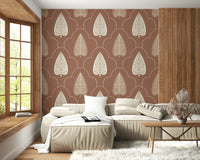 Arboreal Accent antique inspired ornamental wallpaper.