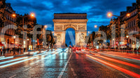 Scenic Evening Rush wall mural with Paris architecture and dusk atmosphere