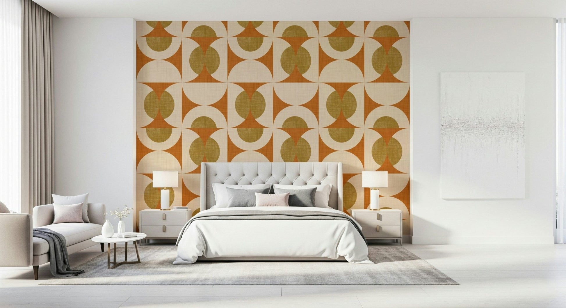 Textured Arc Harmony Wallpaper, a splendiferous vintage motif.