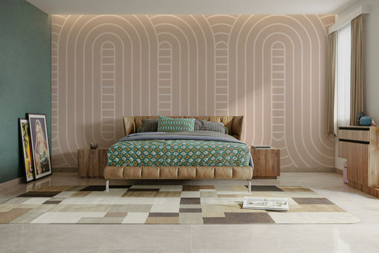 A peaceful wall mural with a modern, flowing pattern. GD4182

