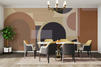 The composition is an abstract, geometric pattern.

