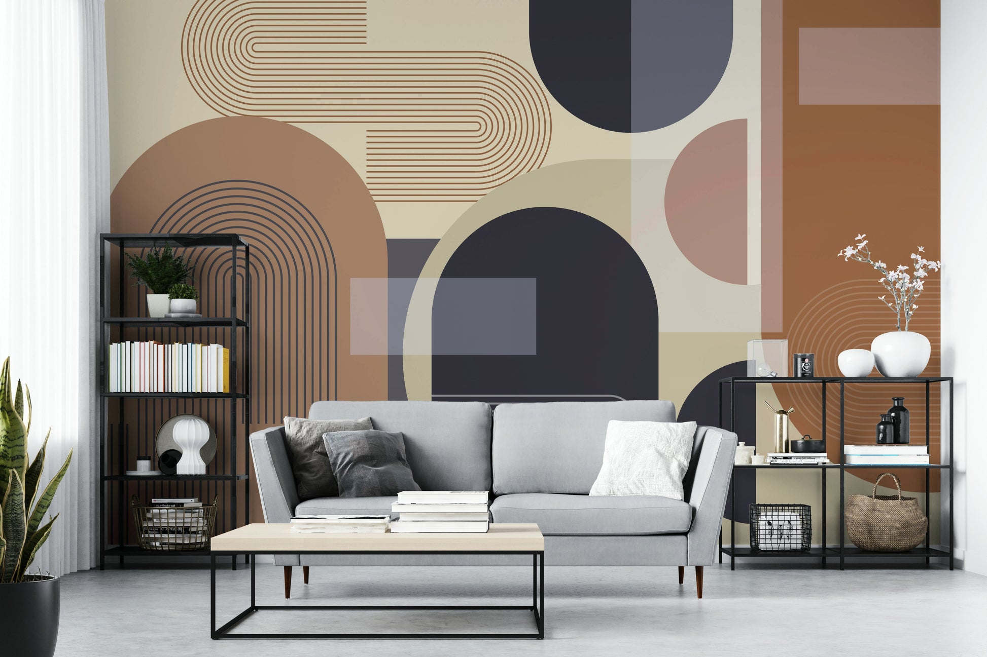 The shapes are the central focus of the image.

