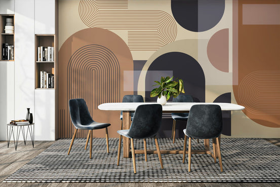 A wall mural of a geometric pattern. GD3591, GD3592